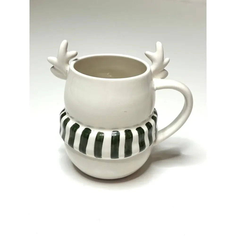 Crate & Barrel Snowy Reindeer Mug